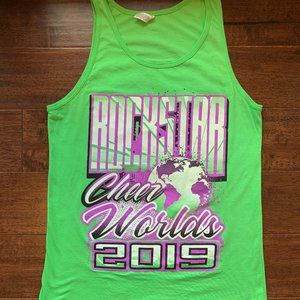 Rockstar Cheer 2019 Worlds Tank Top- Neon Green